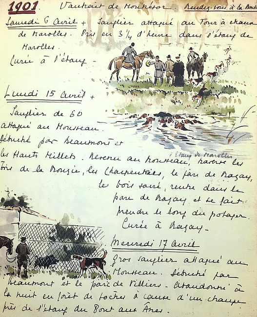 Compte rendu illustré par Karl Reille (Avril 1901) - Archives du Vautrait de Montrésor-Mesnes